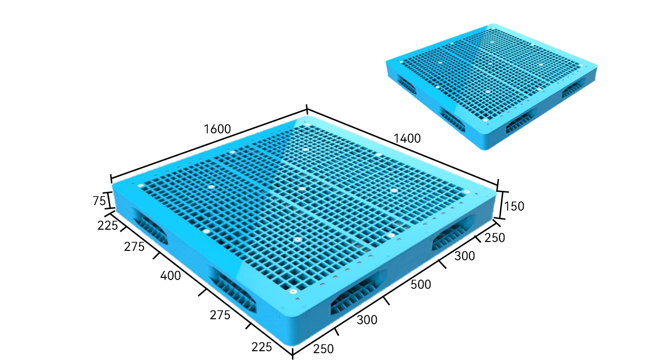 1614H網(wǎng)格雙面塑料托盤